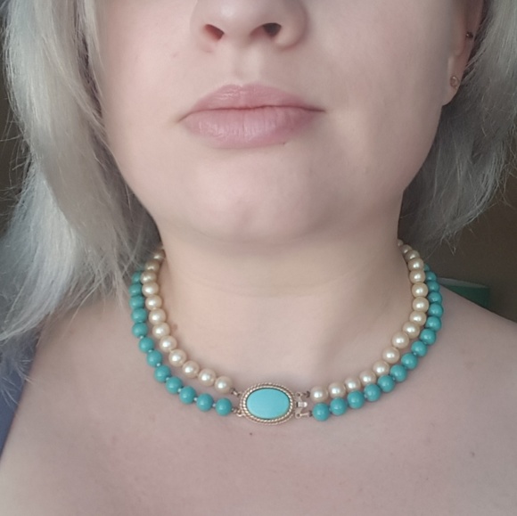 VINTAGE BEAD AND PEARL NECKLACE - Picture 2 of 7